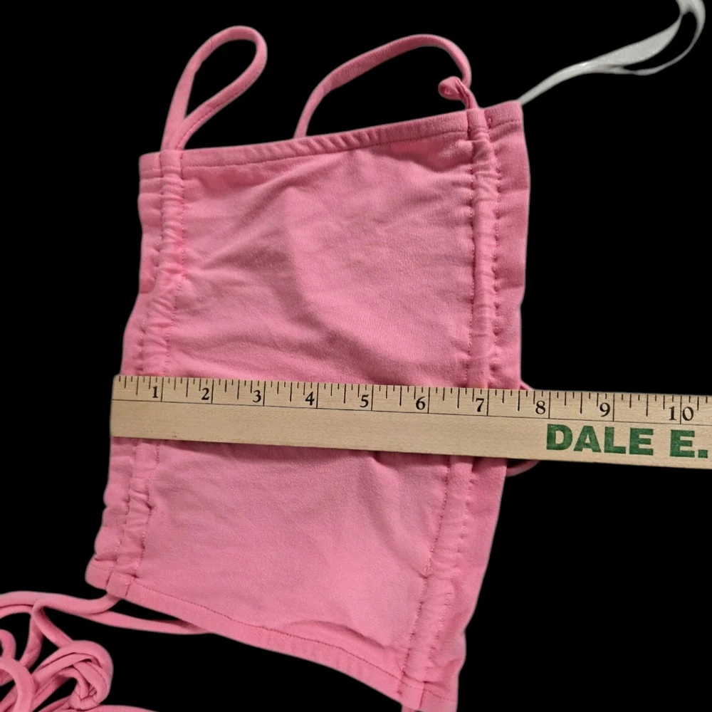 NWOT May Pink Mini Skirt Set Halter Top Ruched Skirt 2PC - Picture 10 of 10